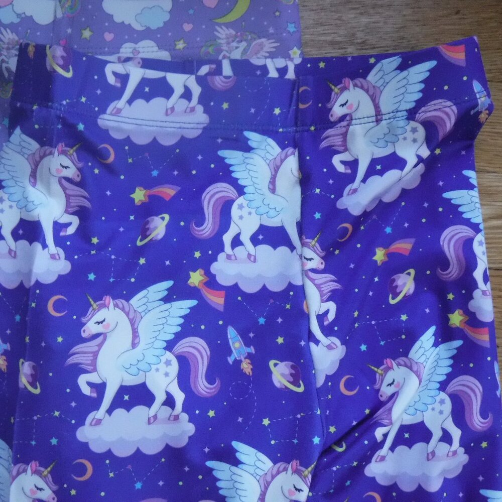Quedoris Girls Unicorn Leggings Size 150 - Set of 3 NWT - Picture 3 of 13